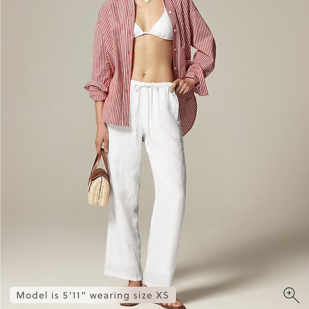 J. Crew White Linen Soliel Pants